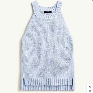 JCrew High-neck textured pointelle sweater-tank